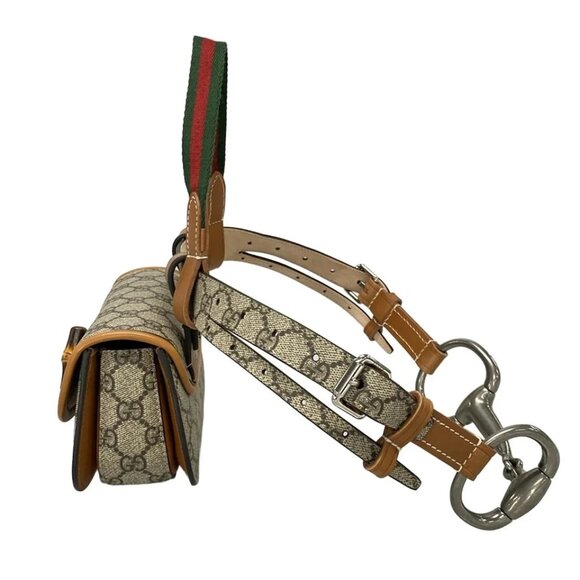 GUCCI Bamboo 1947 mini belt bag / GG Supreme Beige Brown Multi PVC 903-082725 - Picture 3 of 14